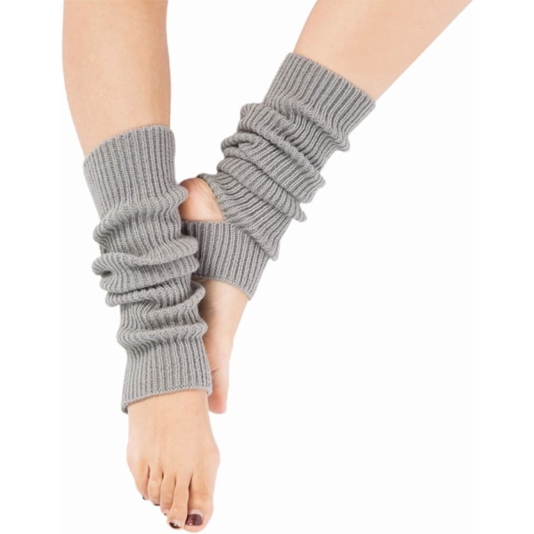 Strikkede varme knestrømper for kvinner jente, vintermyk elastisk motebeinvarmere Lange sokker for daglig bruk Fitness Yoga Sport Fest Skoledans L