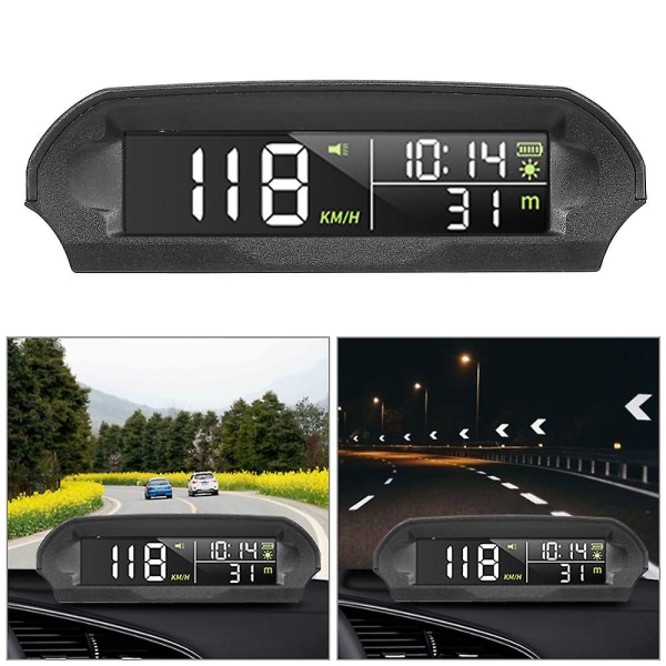 Aurinkoenergialla ladatulla auton Head Up -näytöllä Universal GPS-nopeusmittarin auton langaton Hud-näyttö Digitaalinen Obd2 Hud -auton Head Up -näyttö