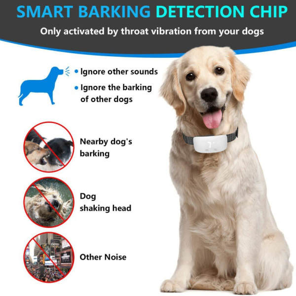 1 stycke Vit USB Uppladdningsbar Touch Bark Stop Hundtränare Anti-Barking Pet Supplies Hög känslighet
