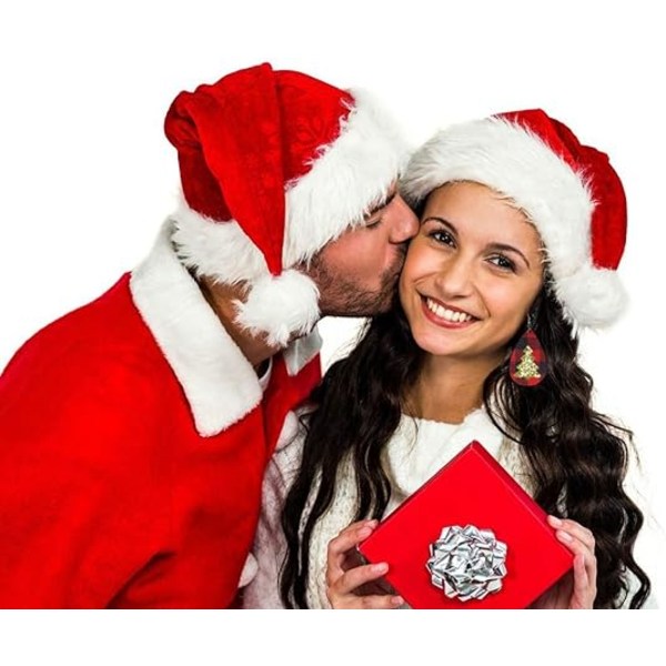 Læderøreringe til kvinder Juleøreringe Teardrop Dangle Letvægts imiteret læder øreringe Holiday øreringe til jul Nytårsfest Decora
