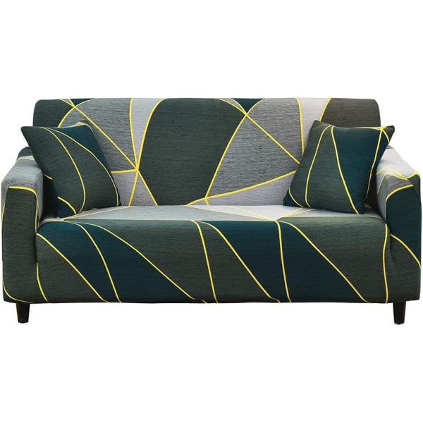 Joustavat sohvanpäälliset printed nojatuolin cover polyesteri-spandex-suojapäälliset istuin- ja sohvakalusteiden cover/suojaa varten (4 istuttava, syvä vihreä)