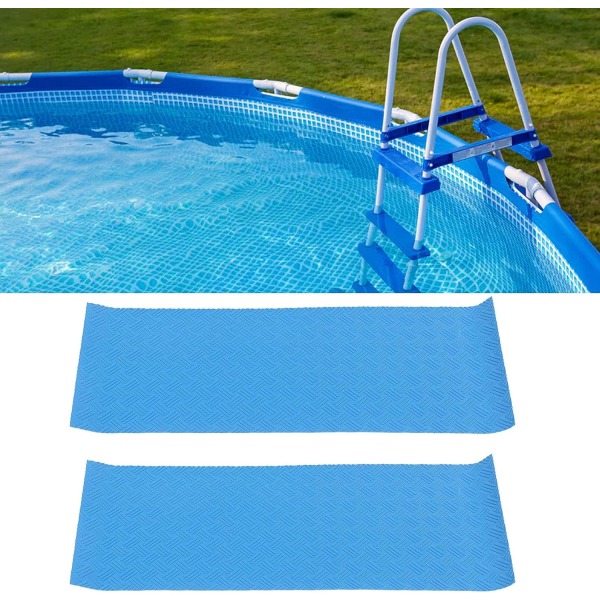 Svømmebassengstigematte, blå, 60 X 24 X 0,1 cm, Beskyttelsesmatte for svømmebassengstige med sklisikker tekstur