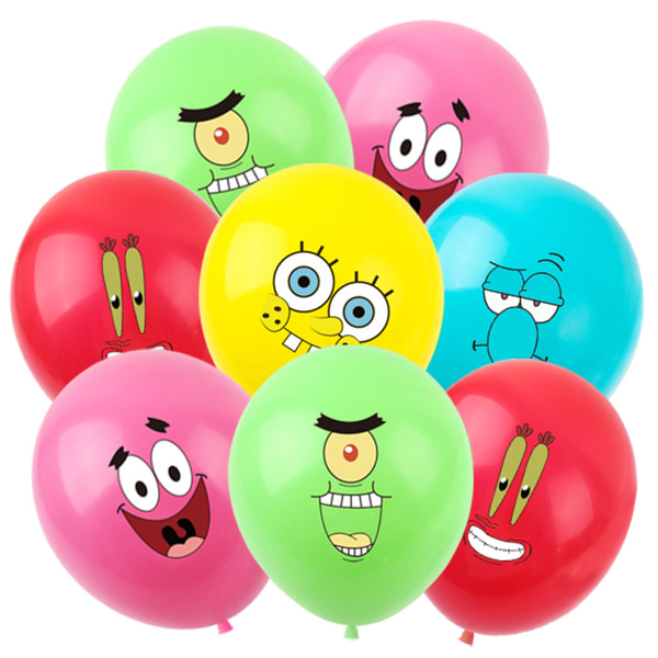 50 stykker SvampeBob Firkant dekorative balloner til børnefødselsdagfest Mr. Krabs Patrick animation 12-tommer latex ballon sæt