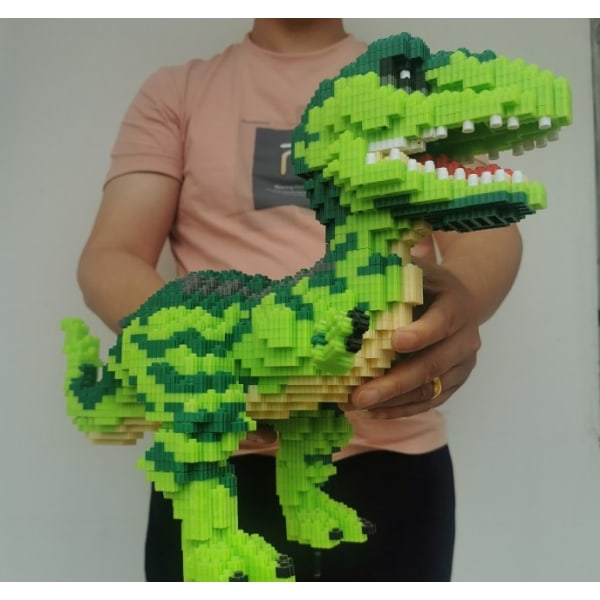 Dinosaur-byggeklodssæt, DIY-minibyggeklodslegetøj, dinosaurlegetøj, gave til voksne og børn