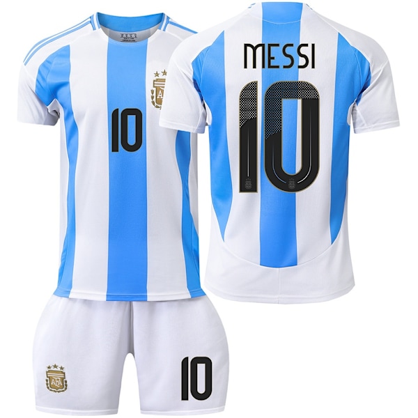 Fotballdrakt 2024 Copa America Argentina Fotballdrakt 10 Messi 11 Di Maria Voksen Barn Drakt Hjemme 10- Perfekt Hjemme 10 Home 10 Home 10 18