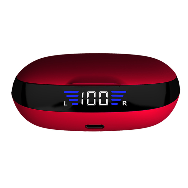 Trådløse Bluetooth-øretelefoner, Tws Binaural Over-Ear Touch Sports-øretelefoner, LED Digital Display Laderom red