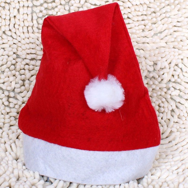 10 kpl bulkki Joulupukin hatut aikuisille, klassiset punaiset joululomahatut