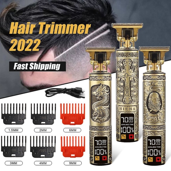 2023 Lcd T9 Elektrisk hårklipper Hårtrimmer til mænd Genopladelig elektrisk barbermaskine skæg Barber hårklippemaskine til mænd BeardLCD