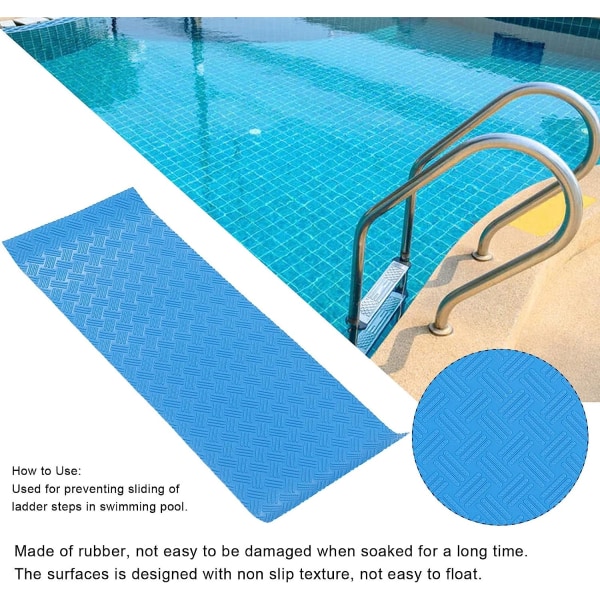 Uima-altaan tikkaiden matto, sininen, 60 x 24 x 0,1 cm, uima-altaan tikkaat suojaava matto, liukumaton rakenne