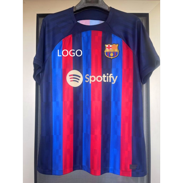 22/23 Barcelona- fotbollströjor gavi#6 Lewandowski #9 Pedri#8 Fotbollshyrar Uniform Barca Kids fotbollssats Hemma Borta tröja home S