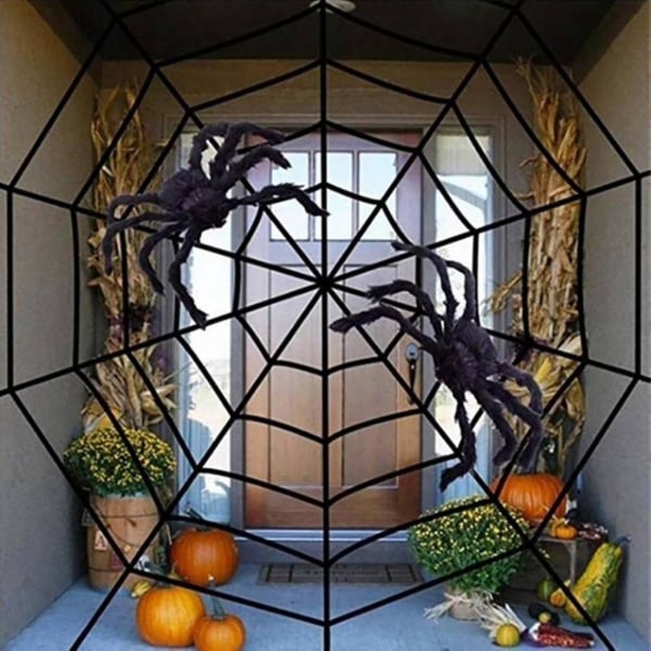1,5 meter Halloween edderkoppnett spindelvev Terror dekorasjon bardrakt