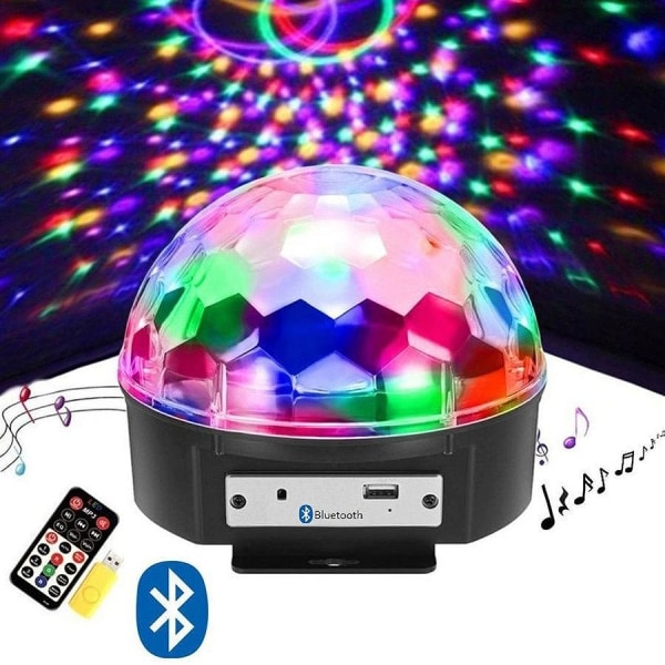 Disco-lamppu Bluetoothilla ja kaiuttimilla - LED-lamppu - RGB black