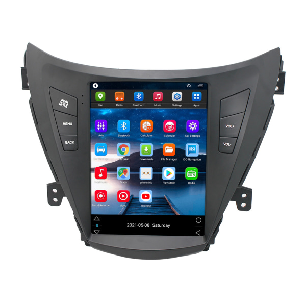 HD-berøringsskjerm Android Auto Bil Dvd-spiller Video Stereo Bilspiller Med GPS-navigasjon FM For Hyundai Elantra 2011 2012 2013
