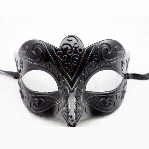 Glitter venetiansk maske midnatssort venetiansk maskerade venetiansk fancy kjole karnevalskostume nuancer af grå til mænd og kvinder
