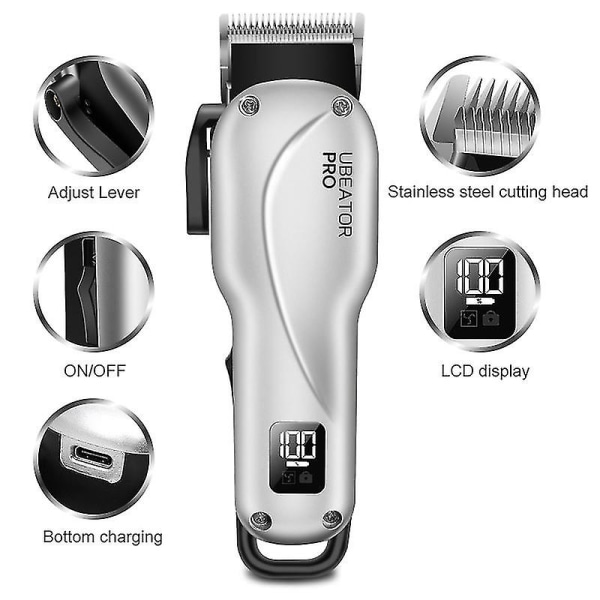 LCD-näyttö T-pro Super Taper Lead Hiusleikkurit Parturit Trimmeri Perfect Drop Fade Outline Cutter