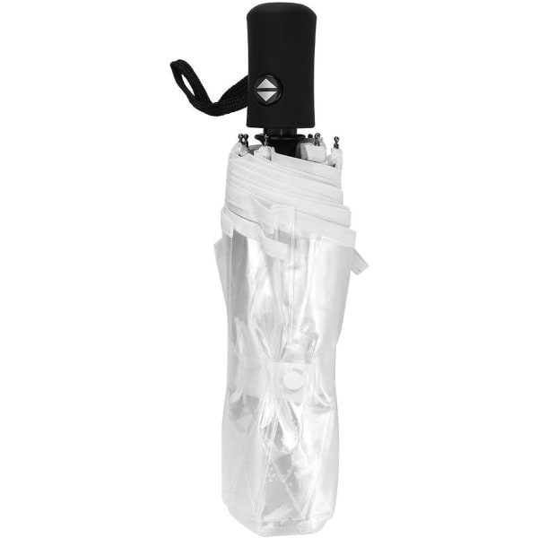 Kolme taittuva läpinäkyvä automaattinen sateenvarjo, muodikas läpinäkyvä matkasateenvarjo läpinäkyvä läpinäkyvä sateenvarjo