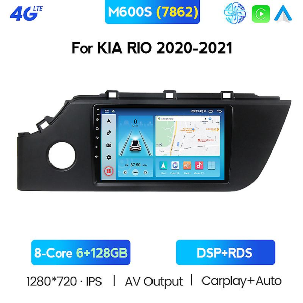 2 Din 8 Core Android 11 Car Autoradio Til Kia Rio 4 X-line 2020 2021 Gps Navigation Multimedieafspiller Lyd Tap Recorder Bt Dvr M600S