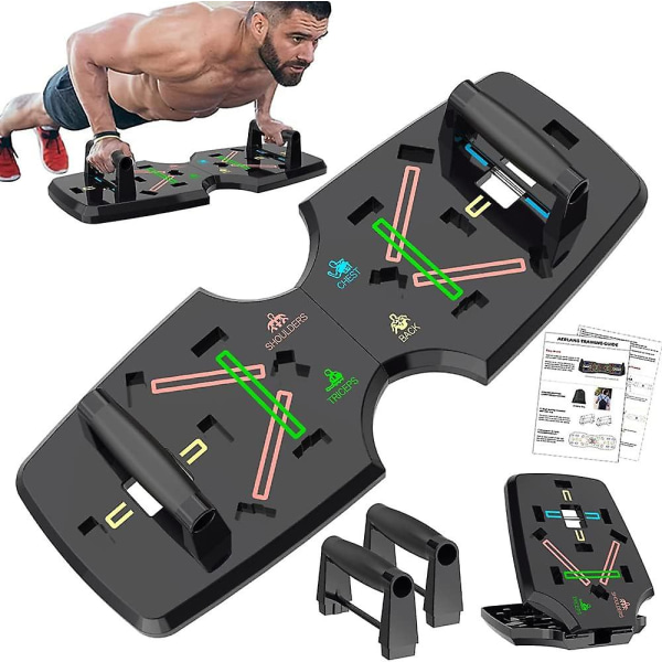 Push Up Board, Kannettava monitoimi taitettava 10 in 1 Push Up -tanko, Push Up -kahvat lattialle, ammattimainen Push Up