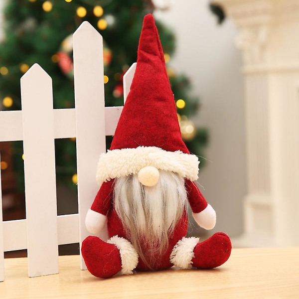 Gnomes Juletrepynt, julepynt 2022 Håndlagde plysjnisser Julenissealver hengende hjemmedekorasjoner