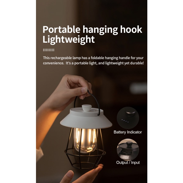Udendørs campinglys Usb nødlys Atmosfære udendørs lys Black DQ308
