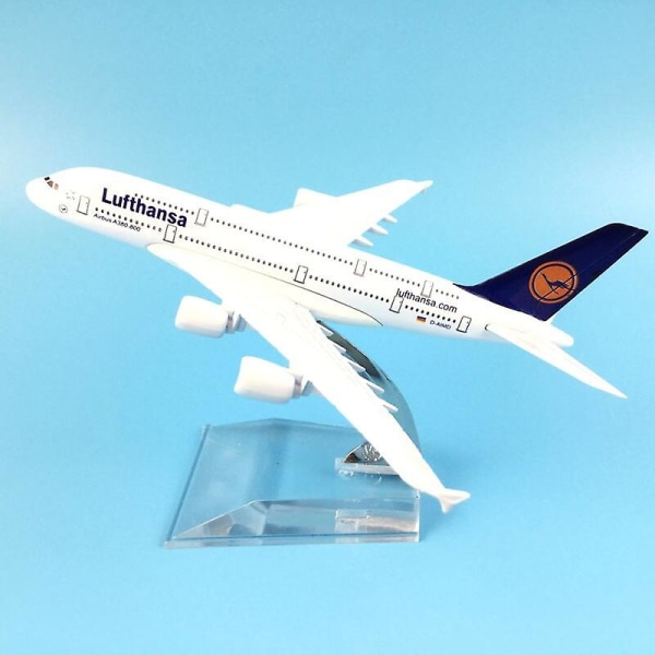 JASON TUTU 16cm Lufthansa Airbus A340 Planmodell Flygplansmodell Airbus Flygplansmodell 1:400 Diecast Metal Flygplan Plane Toy Lufthansa Airbus 380