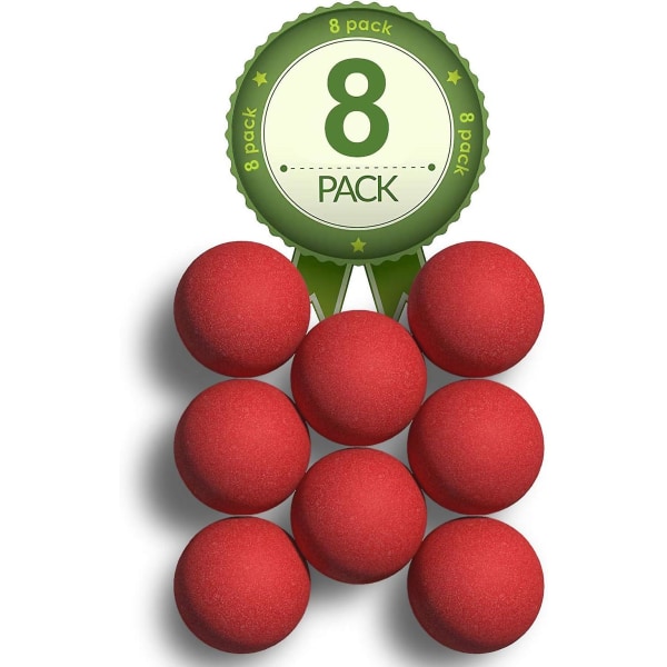 Oberstturnering Fotballballer - 8-pakning - Offisiell 35 mm spillebordstørrelse - Konkurransegrep røde bordfotballer