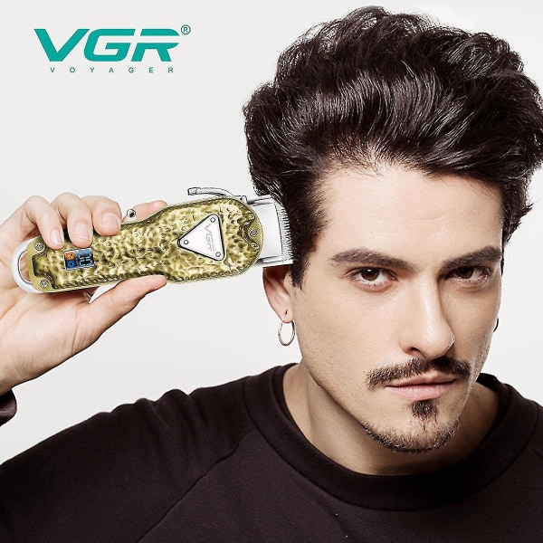Ammattimainen täysmetallinen hiusleikkuri Led-kampaamo hiustenleikkuri miehille sähköinen hiustenleikkaus ladattava hiustenleikkuukone Mimenor V143gold box