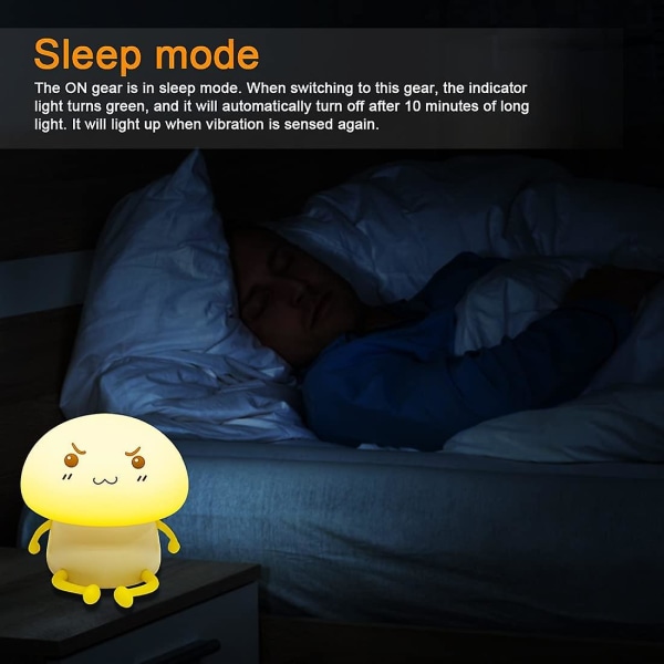 Nattlampa Barn Nattlampa Baby, Bärbar Led Nattlampa USB Silikonlampa För Sovrum Presentleksak Mjukt ljus, Bra att sova (gul)