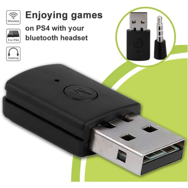 Bluetooth Dongle Adapter USB 4.0 - Mini Dongle Modtager og Transmittere Trådløst Adapter Kit Kompatibel med PS4 /PS5 Playstation 4/5 Support A2DP