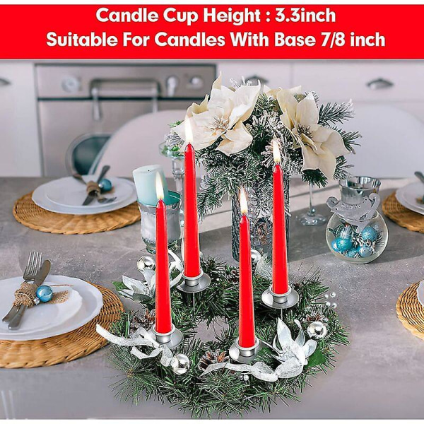 Juleadventskrans, Pine Cone Berry Advent Wreath Ring Menorah, Menorah bord midtpunkt, 13 tommer - sølv (uten stearinlys)