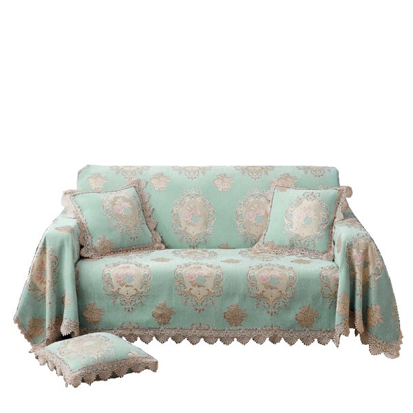 4 kpl Pehmeä jacquard-kangas tupsut cover 3 tyynylle sohvalle Luxury Retro universal poikkipintainen cover koirille lapsille, lemmikkikalusteiden suoja Li