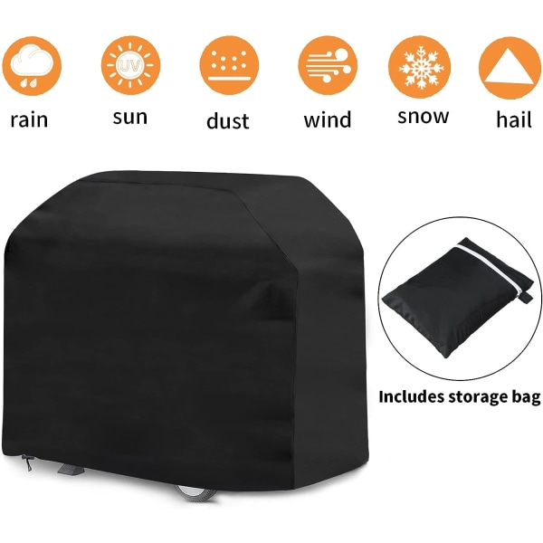 (170*62*118cm)BBQ Cover Heavy Duty Tarp Gas BBQ Grill Cover med förvaringspåse Vattentätt cover Anti vind, UV, vatten, damm, snö