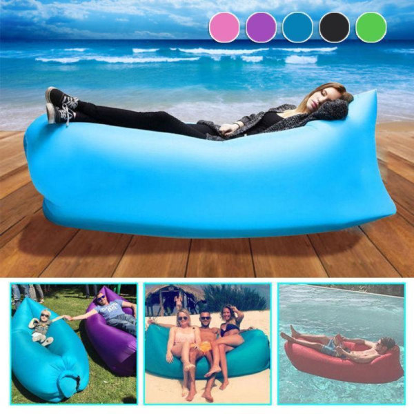 Ulkona kannettava, laiska puhallettava sohva Water Beach Grass Park Air Bed Sohva Lelu Pikalataussohva (1 kpl, sininen)