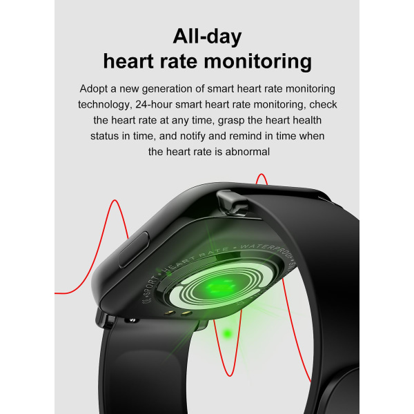 Smart-ur Bluetooth-tilsluttet multifunktions puls-/blodtryk-/blodilt-overvågning sportsur