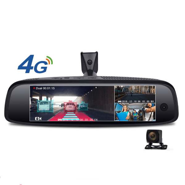 4G WiFi 3 Kamera 2+ 7,84' FHD 1080P Backspegel Specialfäste Auto DashCam Android 5.1 ADAS Car DVR 32GB