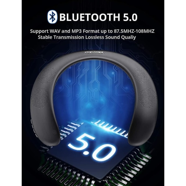 Bluetooth-høyttaler Bærbar trådløs nakkebåndshøyttaler for utendørssport