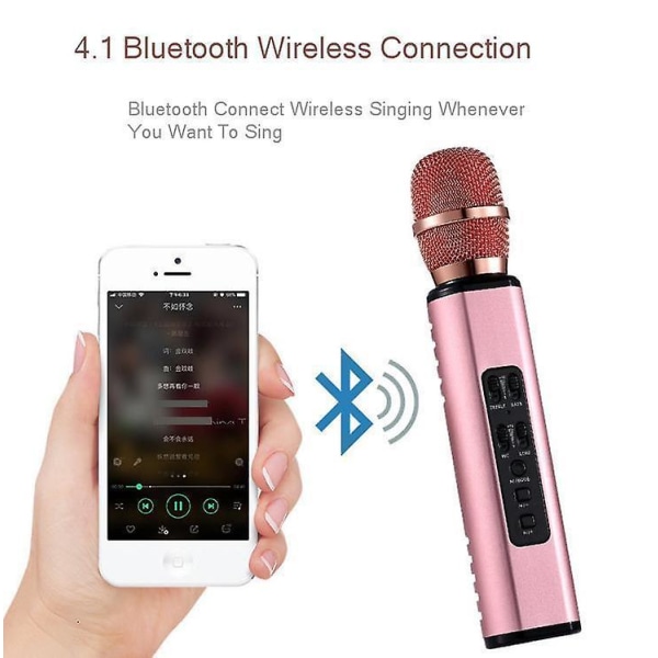 Trådlös Bluetooth Karaoke Mikrofon (Gyllene)