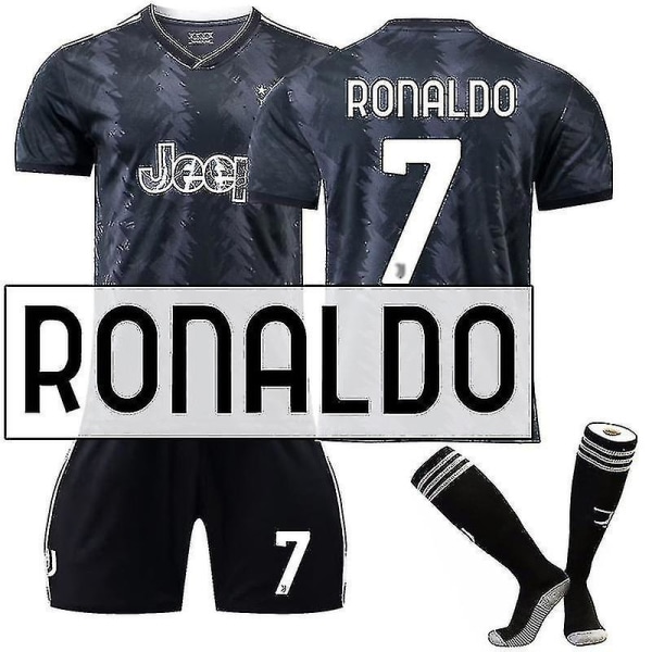 2022-2023 Uusi Juventus Soccer Jersey Kits Aikuisten jalkapallopaita T-paita shortsit puku RONALDO 7 Kids 26(140-150CM)