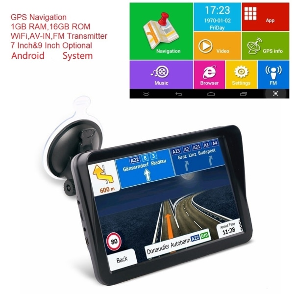 7" 9 tommer Android GPS-navigation til billastbil Universal Sat Navigator DVR 7 Inch Navigator