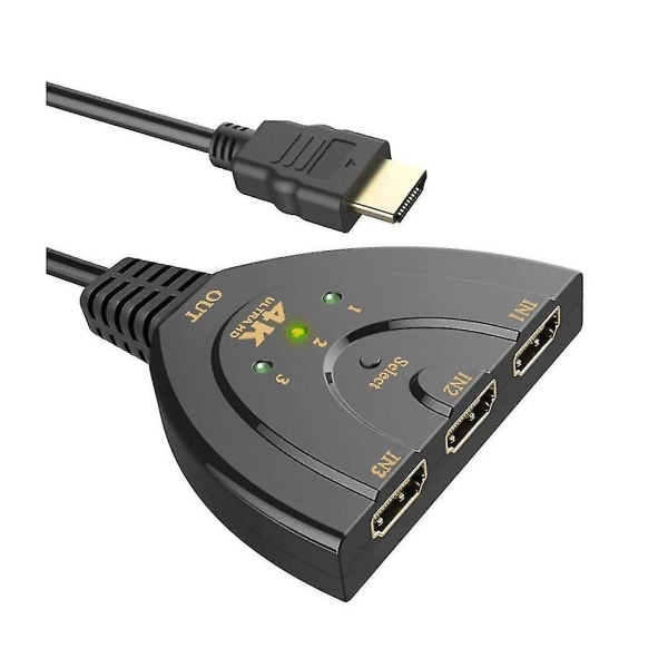 Commutateur HDMI 3 porte 4k Hdmi Switch 3x1 Switch HDMI Splitter Pigtail Cble Prend En Charge Full Hd 4k 1080p Lecteur 3d (sort)