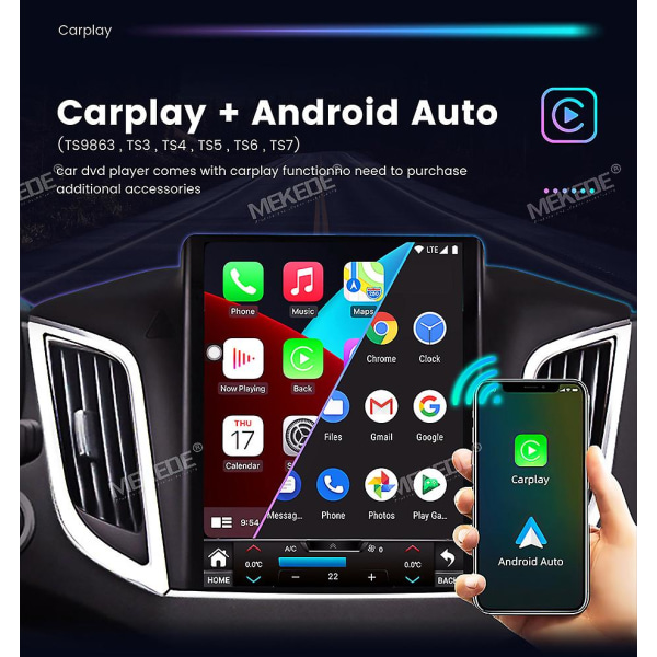 Bil GPS-navigationsafspiller til Ford Kuga Escape 2013 - 2015 Android Ai Voice Carplay Radio Multimedia Til Tesla Lodret skærm TS2 2-32G