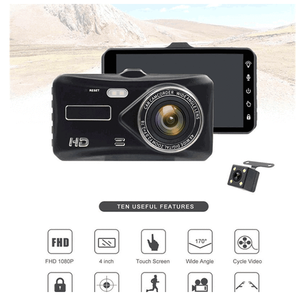 Dashcam IPS Dual Lens 1080p kosketusnäyttö Dashcam 32 Gt Card WiFi Super Night Vision Pysäköintitila 170° Laajakulmainen Gravity Sensor Dashcam