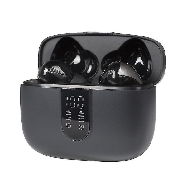 Langaton Bluetooth 5.0 kuulokkeet Stereo Bluetooth kuulokkeet Urheilu In-ear kuulokkeet LCD-näyttö Ipx7 (musta)