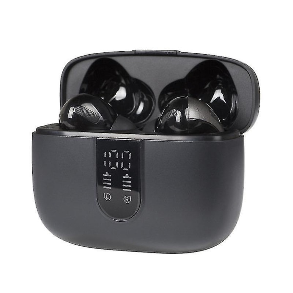 Trådløse Bluetooth 5.0 høretelefoner Stereo Bluetooth Headset Sports In-ear hovedtelefoner LCD-skærm Ipx7 (sort)