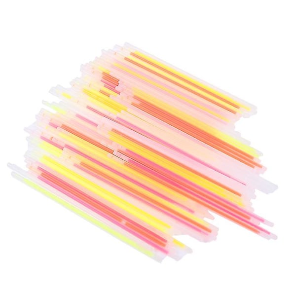 100 kpl 7 väriä hehkutikkuja valotikkuja hohtavan fluoresenssivalon rannekoru