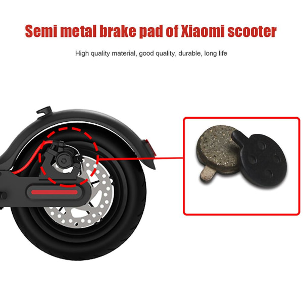 1-2 par Elektrisk skoter Skivbromsbelägg för Xiaomi M365 Pro För M4 Ersättningsdel Friktionsplatta Kick Scooter Tillbehör M4 2pcs