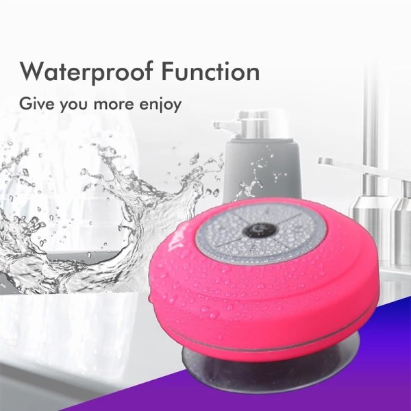 Led lys Vanntett sugekopp Home Smart Bluetooth-høyttaler, håndfri kort utendørs musikk, trådløs høyttaler