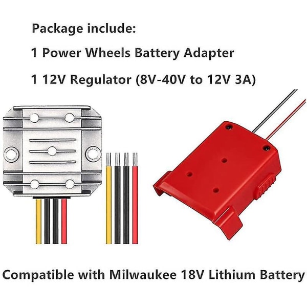 Adapter regulator til 18v Li- kilde konverter konverter til hjul Adapter 18v-12v 3a