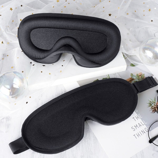 2 kpl 3D Contour Sleeping Eye Mask -naamioita, pimennys, säädettävät olkaimet, hengittävä pehmeä, sopii nukkumiseen, joogaan, matkustamiseen (musta)