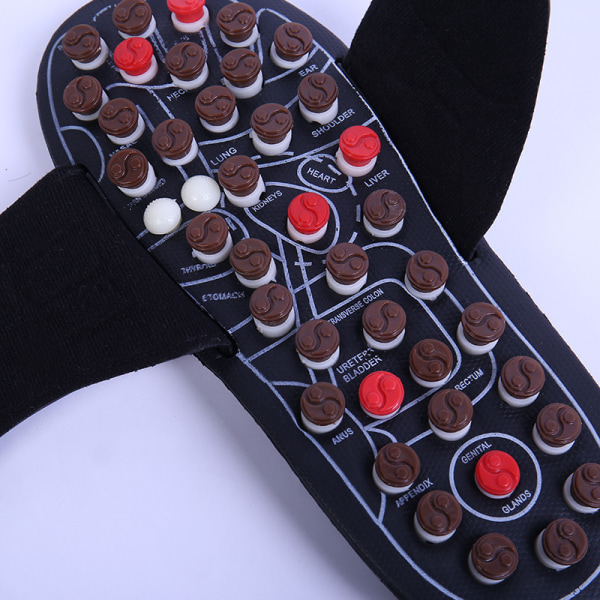 1 par Acupoint Pedikyr Skor Imitation Pebble Massage Skor Hushålls halkfria sandaler och tofflor för män och kvinnor